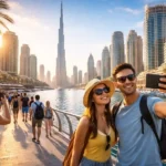 Cheap Dubai tours showcasing Burj Khalifa skyline and budget-friendly city sightseeing experience.