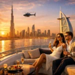 Private Dubai tours VIP experience with luxury yacht cruise, Burj Khalifa view, and exclusive Dubai sightseeing
