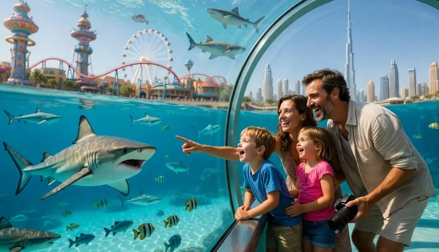 Family enjoying Dubai family tours while visiting kid-friendly attractions and theme parks in Dubai.