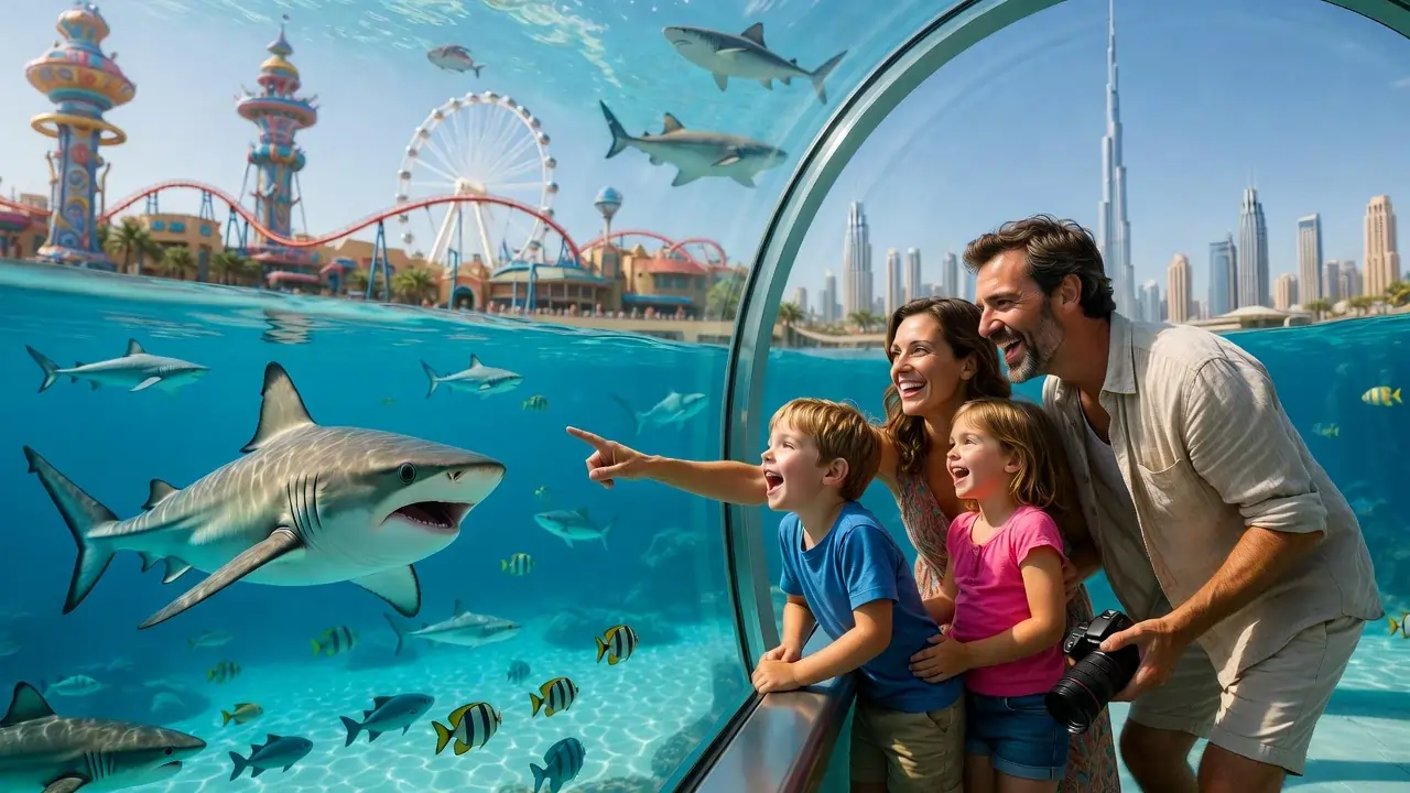 Family enjoying Dubai family tours while visiting kid-friendly attractions and theme parks in Dubai.